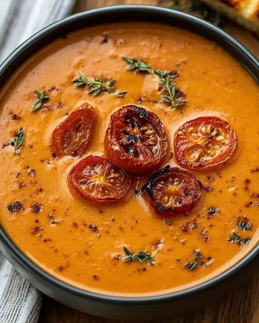 Creamy Roasted Garlic Tomato Soup - Wednesday