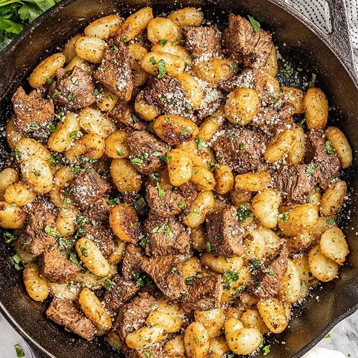 Steakbites and Gnochi - Wednesday