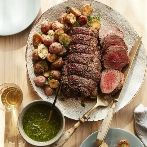 Garlic Peppercorn Crusted Beef Tenderloin - Friday